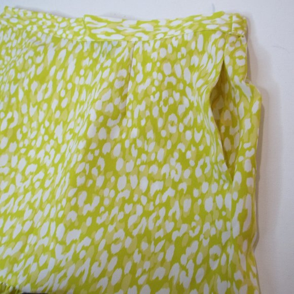 Who What Wear Women's Yellow Citrus Leopard Print Tiered Midi Skirt Size L - Picture 4 of 9
